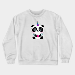 Kawaii Panda Unicorn Sticker Crewneck Sweatshirt